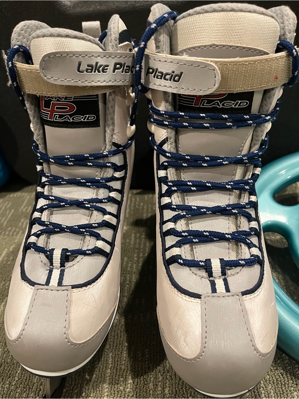Lake Placid women’s White and Navy Figure Skates
